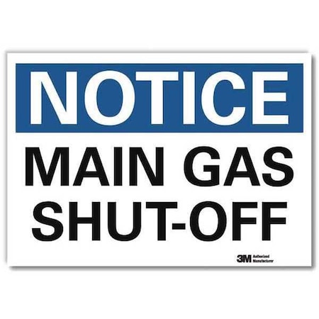 Notice Sign, 5 in H, 7 in W,Horizontal Rectangle, English, U5-1315-RD_7X5