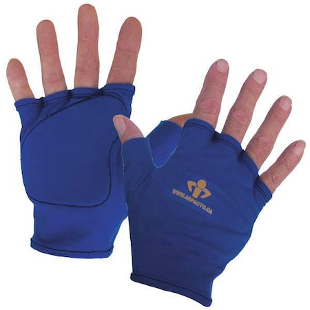 Impact Gloves, XL, Blue, Fingerless, Left