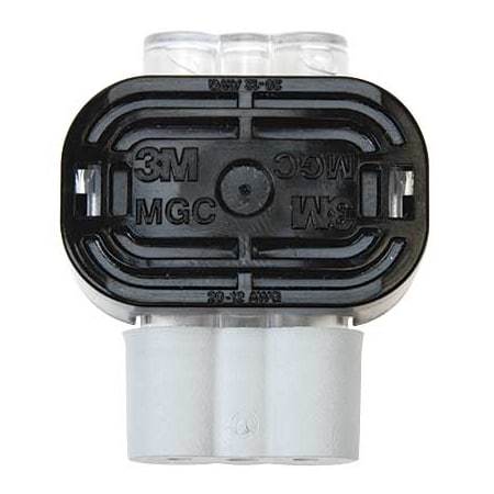 Insulation-Displacement Wire Connector, 18 AWG Max, 3 Port, Black, Polycarbonate Insulation, 600 V