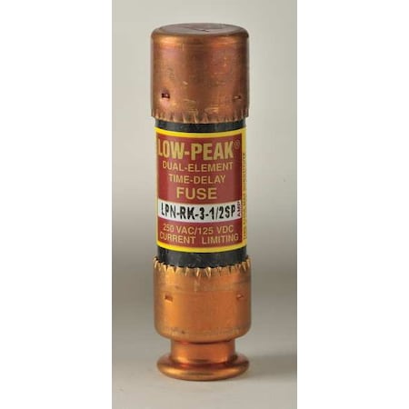 UL Class Fuse, RK1 Class, LPN-RK-SP Series, Time-Delay, 3.50A, 250V AC, Non-Indicating