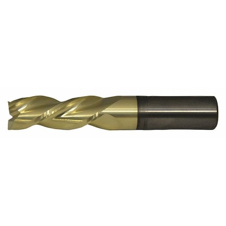 3-Flute Carbide Square Single End High-Perf End Mill for Alum CTD CEM-AM3-ZN ZrN 5/8x5/8x1-5/8x4