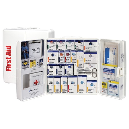 First Aid Kit and Housing, Plastic Cabinet, 299 Components, 50 People Served