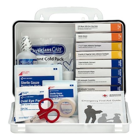First Aid Kit and Housing, Plastic 90 Components, 10 People Served