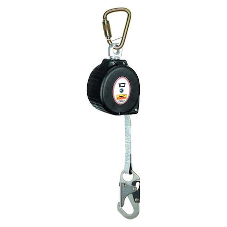 Not Applicable Self-Retracting Lifeline, 10 ft. Length, Carabiner, Steel, 1 Leg(s)