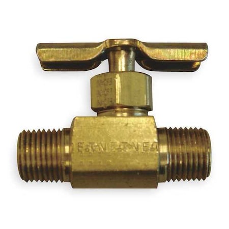 Needle Valve,Straight,Brass,1/4 In.,MNPT