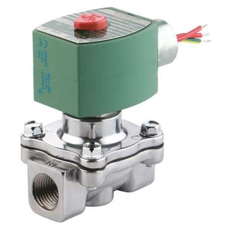 Solenoid Valve, 2-Way, 2-Position, Normally Open, 1/2 in Pipe Size, 120V AC, High Flow, Aluminum