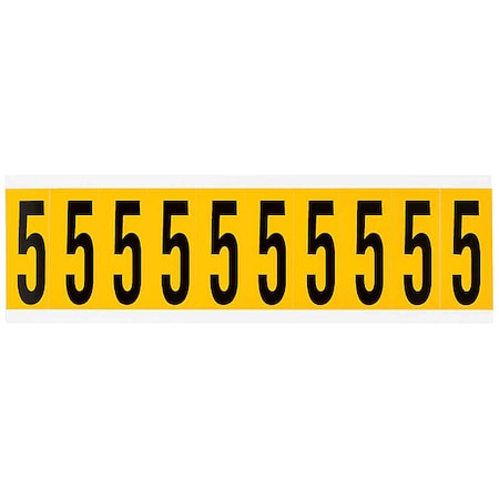 Number Label, 5, 2-1/4in.Hx7/8in.W, Vinyl