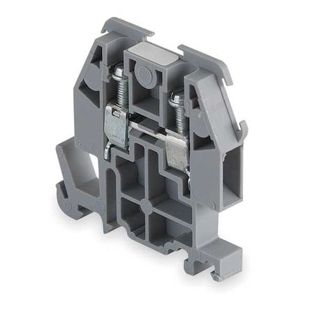 Terminal Block, Solderless Box Lug, 1 Pole, 30 A, 600 V AC/DC, 10 AWG, Screw Termination, Gray