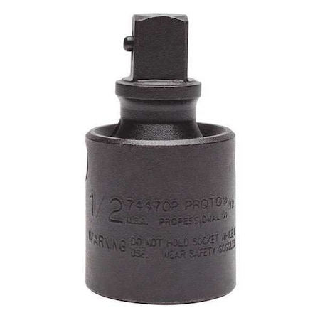 Impact Universal Joint, 1/2 in Output Drive Size, Square, Black Oxide, 2-5/8 in Overall Length, SAE