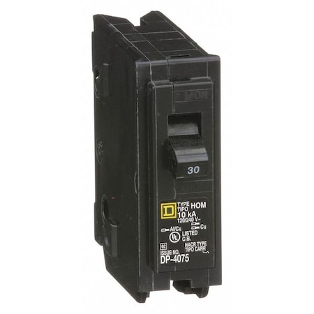 Miniature Circuit Breaker, HOMELINE Series, 30A, 1 Pole, 120V AC, 10kA at 120V AC