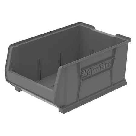 Storage Bin, Plastic, Gray, 11 in H, 16 1/2 in W, 23 7/8 in L