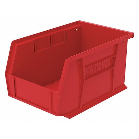 Hang & Stack Storage Bin, Plastic, Red, 5 in H, 6 in W, 9 1/4 in L