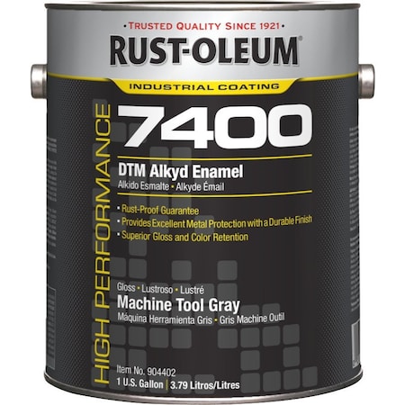 Interior/Exterior Paint, High Gloss, Oil Base, Machine Tool Gray, 1 gal