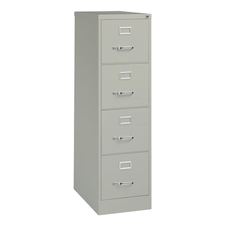 15" W 4 Drawer Vertical File Cabinet, Light Gray,  Letter