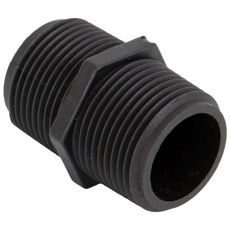 Hex Nipple, Polypropylene, 1", Schedule 80, 300 psi Max Pressure