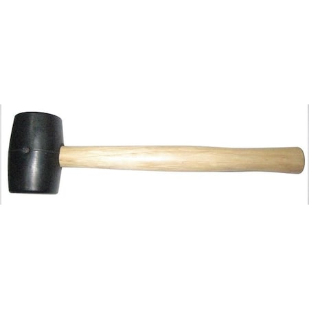 2 lb Rubber Mallet, 3 1/2 in Face Dia., 13 3/8 in L Wood Handle