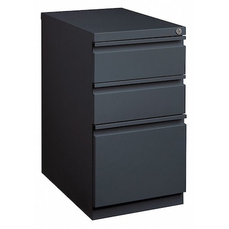 15" W 3 Drawer Desk Pedestal, Black,  Letter