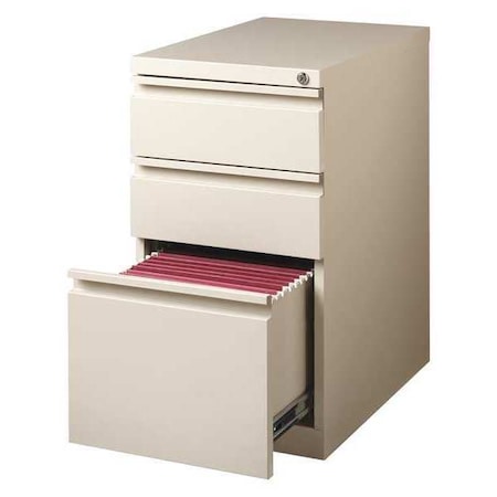 15" W 3 Drawer Desk Pedestal, Putty,  Letter