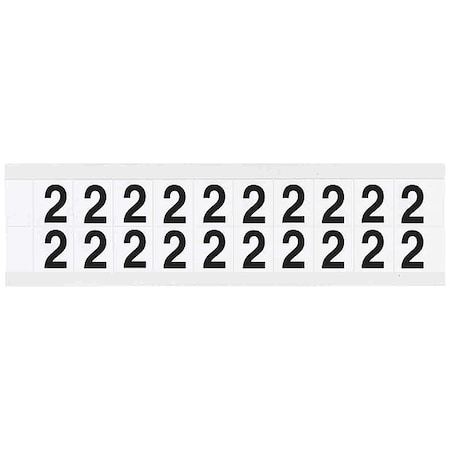 Number Label, 2, 3/4in.Hx21/32in.W, Vinyl