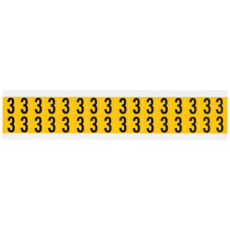 Number Label, 3, 3/4in.Hx9/16in.W, Vinyl