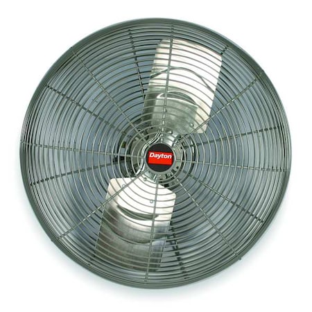 Corrosion Resistant Standard Duty Industrial Fan, Ceiling Mount, 18 in Blade Dia, 115V, 2,875 cfm