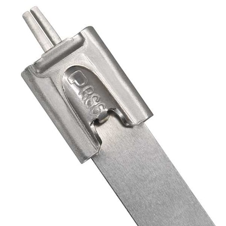 Cable Tie, 18-1/2 in L, 4 in Max Bundle Dia., Silver, 304 Stainless steel, 180 lb Strength, 100 PK