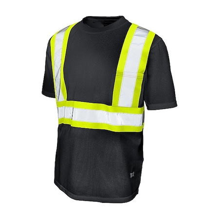 High Visibility T-Shirt, 1, O, Polyester, Black, L