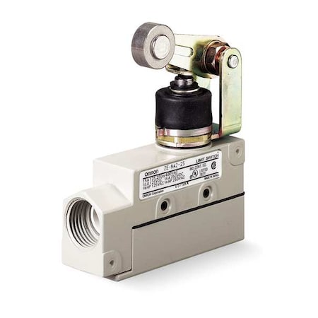 Limit Switch, Plunger, Roller Lever, SPDT, 15A at 480V AC, Actuator Location: Top