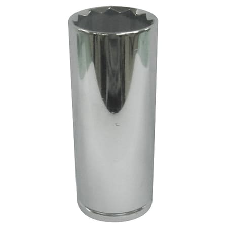 WESTWARD 1/2 in Drive, 11mm Metric Socket, 12 Points,  Steel, Chrome, 11 mm