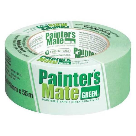 Painter's Tape, 48 mm W x 55 m L, 5.4 mil Thick, Green, Rubber Adhesive