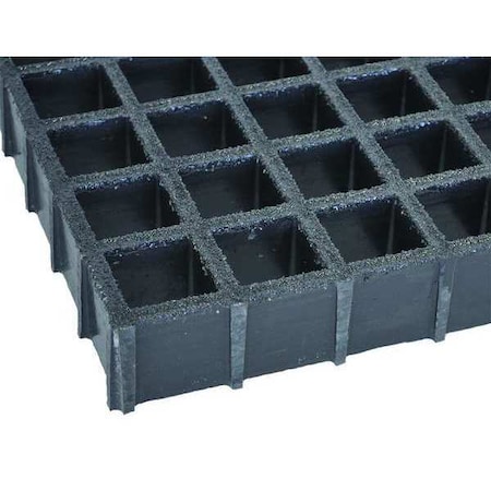 Fiberglass Molded Grating, 60 in Span, Grit-Top Surface, Corvex Resin, Dark Gray