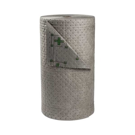 Sorbent Roll, 47 gal, 30 in x 150 ft, Universal, Gray, Polypropylene