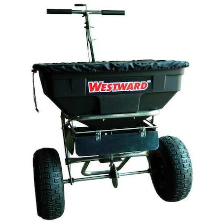 125 lbs Cap Broadcast Spreader For Rock Salt/Fertilizer/Grass Seed/Ice Melt, 10-12 ft Spread, T Hndl