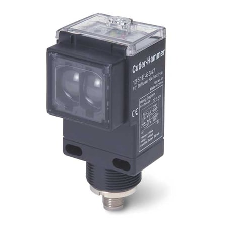 Diffuse Photoelectric Sensor, Bare Wire, Right Angle, Rectangular, Selectable Light On/Dark On, SPST