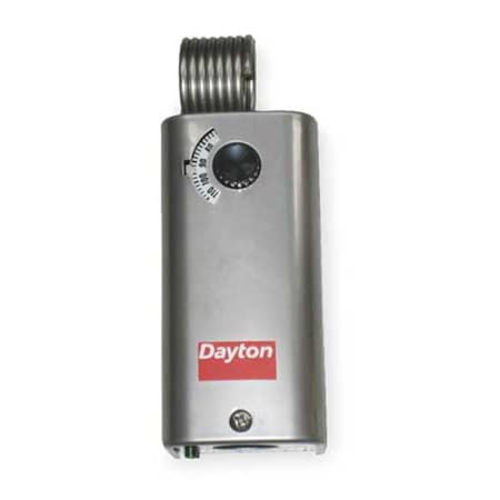 Line Voltage Mechanical Thermostat,Heat or Cool,30 to 110F,Exposed Dial,120 to 270V AC, 2C/2H,Slvr