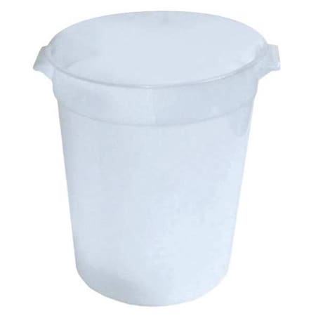 Stackable Round Container, White, Polyethylene