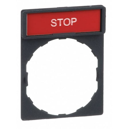 Legend Plate,Stop,White/Black and Red