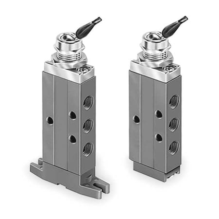 Manual Air Control Valve,4-Way,1/8In NPT