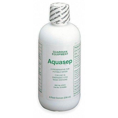 Aquasep Eyewash Preservative, Water Additive, For Use With Portable Eyewash Stations, 8 oz.