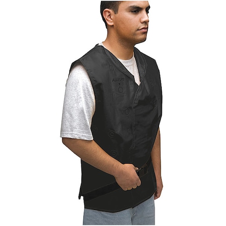 Vortex Cooling Vest, PVA, Compressed Air, Continuous Max Cooling Time, Hook-and-Loop Closure, Black