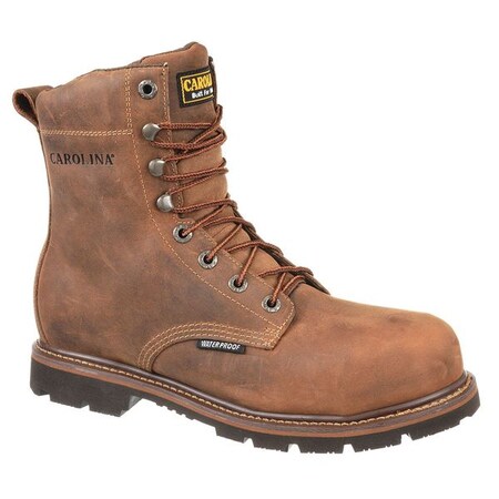 Men's 8-Inch Work Boot, 12 D, Steel Toe, 8 in H, Brown, CA3557