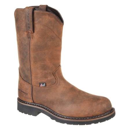 Men's Wellington Boot, 11 D, Steel Toe, 10 in H, Tan, WK4961