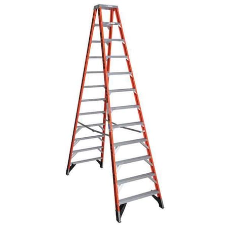 12 ft Fiberglass Twin Stepladder, 375 lb Capacity