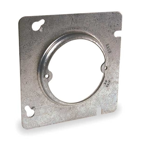 Box Cover, Square Box Type, 1 Gang, Galvanized Zinc, Raised Cover Type