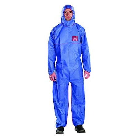 Hooded Coverall, M, Navy, SMMS Polypropylene