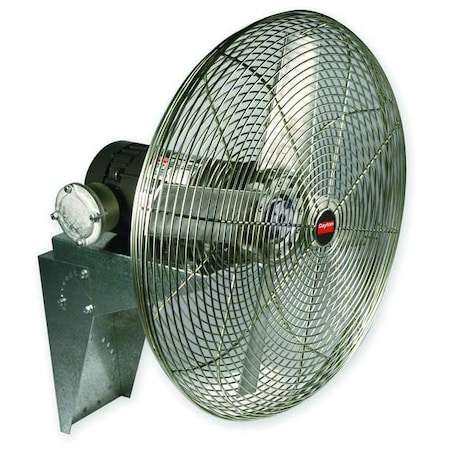 Standard Duty Hazardous Location Industrial Fan, Wall Mount, 30 in Blade Dia, 115/230V, 10,937 cfm