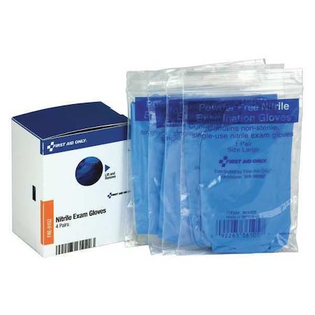 Glove Refill, Nitrile, 1.88 in W, White, (4) Pairs of Gloves - 8 total