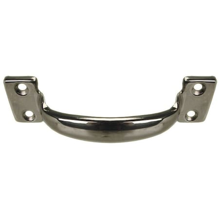 Pull Handle, 6-9/16 In. H, Polished, Unthr. Through Holes