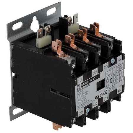 Definite Purpose Magnetic Contactor, 208V-240V AC, 4 P, Non-Reversing, 3 Phase