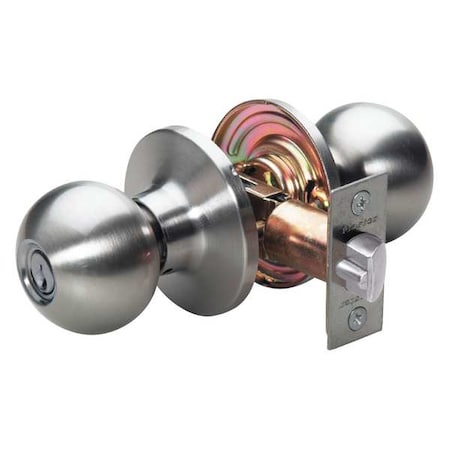 Knob Lockset,Ball Style,Satin Nickel